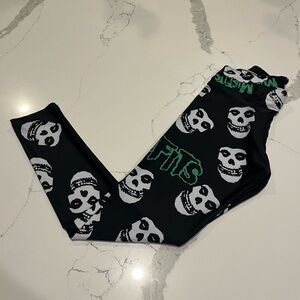 Punk LEGENDS MISFITS Band Licensed Skeleton Black Poly Spandex Leggings